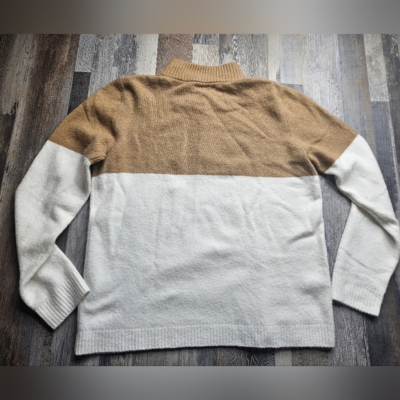 J. Crew Sweater Quarter Zip Sweater Women's Medium Gold Zipper - Picture 6 of 10